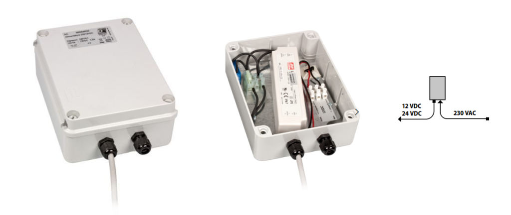 Power supply kit to zestaw zasilający z baterią połączony z sieci 230V